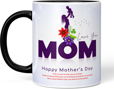DojaBeauty By TrendoPrint Printed Ceramic Black Coffee for Mother's Day-325MDM6 Ceramic Coffee Mug(350 ml)