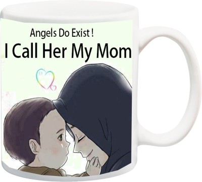 ME&YOU Gift for Mom/Mummy/Mother/Mum on anniversary/Birhday;Angels do exist i call her my mom printed Ceramic Coffee Mug(325 ml)