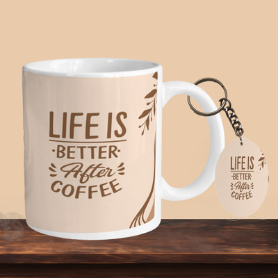 VMSHOPPINGMART 101_Life Is Better After Coffee R-O Ceramic Coffee Mug(330 ml, Pack of 2)