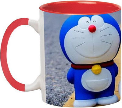 ARTBUG Doreamon -1784-Red Ceramic Coffee Mug(350 ml)