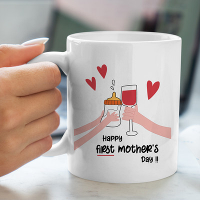 Oye Happy Happy First�Mother's�Day Ceramic Coffee Mug(330 ml)