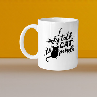 VM SHOPPING MALL VM Happy L-H Ceramic Coffee Mug(320 ml)