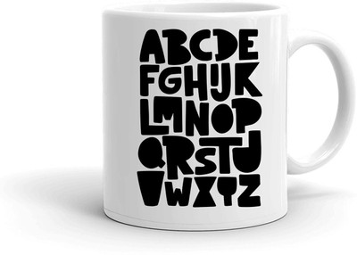 Clapcart A B C D E F G H I.. Designer Printed Ceramic Coffee Mug(325 ml)