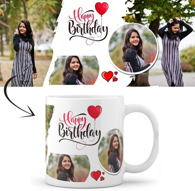 CPH Photo & Text Printed Cup For Birthday Gift Ceramic Coffee Mug(350 ml)