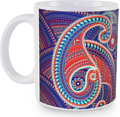 KOLOROBIA Spledid Paisley Ceramic Coffee Mug(325 ml)