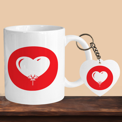 Printhorizon 101_Heart Circle R-H Ceramic Coffee Mug(330 ml, Pack of 2)