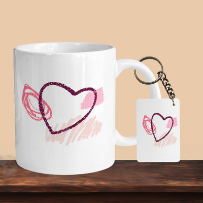 VM MALL 101_Hearts 01 R-R Ceramic Coffee Mug(330 ml)