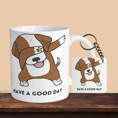 VMSHOPPINGMART 101_Have A Good Day Dog R-S Ceramic Coffee Mug(330 ml, Pack of 2)