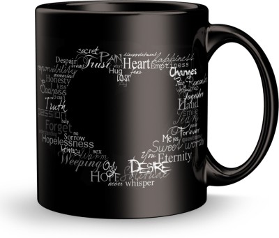 Plakasha creations Black Hurt Design print gift for Boyfriend, Husband , friend Ceramic Coffee Mug(330 ml)