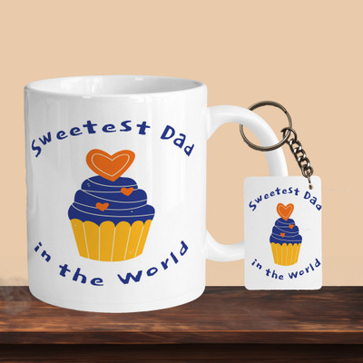 VM MALL 101_Sweetest Dad R-R Ceramic Coffee Mug(330 ml)