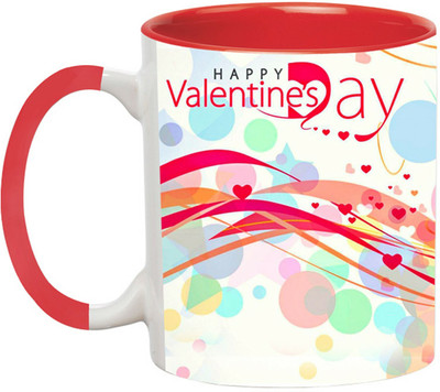 ARTBUG Happy Valentine's Day - 2448-Red Ceramic Coffee Mug(350 ml)