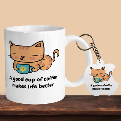 VM MALL 101_A Good Cup Of Coffee Makes Life Better R-A Ceramic Coffee Mug(330 ml)