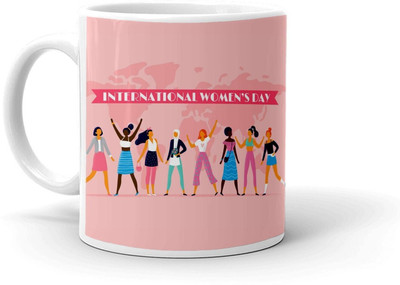 Clapcart International Women's Day Design Printed Ceramic Coffee Mug(350 ml)