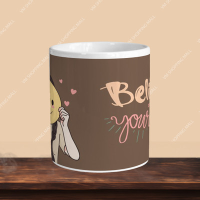 Print Ginnie 101_Believe Yourself L-O Ceramic Coffee Mug(325 ml)