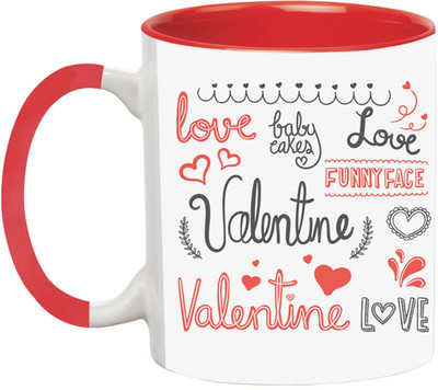 ARTBUG Happy Valentine's Day - 2369-Red Ceramic Coffee Mug(350 ml)