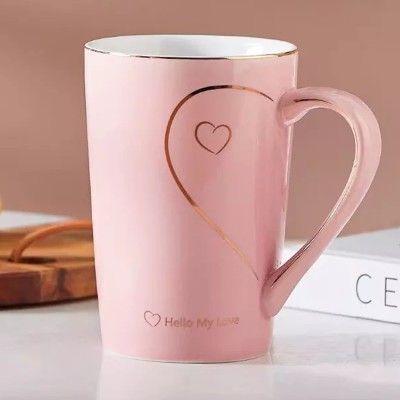 BONZEAL 3D Heart Shape Designed for Men Women Ceramic Coffee Mug(300 ml)