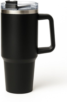 saviyadav Black hot n cold tumbler with 2 strow (steel&silicon) Stainless Steel Tumbler(1200 ml)