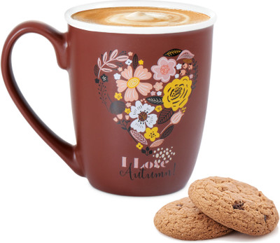 TREO Anthos Ceramic, 1 Piece, 380 ml, Brown Ceramic Coffee Mug(380 ml)