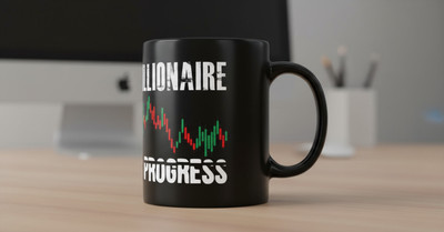 Kingdivine Millionaire Progress Coffee, Stock Market Trading Chart Design Ceramic Coffee Mug(330 ml)