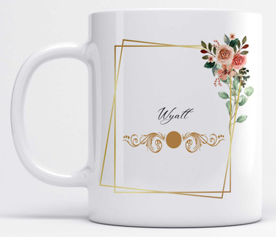 LOROFY Name Wyatt Printed Frame Design Ceramic Coffee Mug(350 ml)