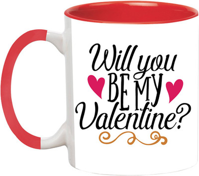 ARTBUG Happy Valentine's Day - 2442-Red Ceramic Coffee Mug(350 ml)