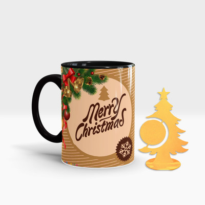 Fifth and Moon C-BLK-TREE-08 Ceramic Coffee Mug(320 ml, Pack of 2)