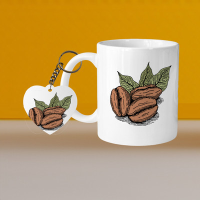 VM MALL 101_Perfect for Coffee and Tea - With Keychain VM Coffeee L H Ceramic Coffee Mug(330 ml)