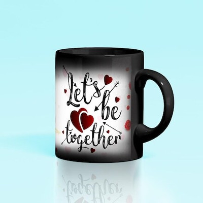 KRISHNA Create Your Own Design let's be together Ceramic Coffee Mug(330 ml)
