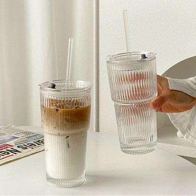 maukir Multipurpose Drinking Glasses Tumbler Glass Coffee Mug(430 ml)
