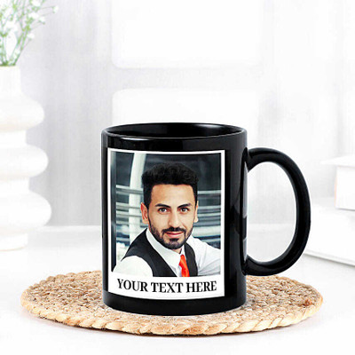 FNP Black Personalized Ceramic Coffee Mug(325 ml)