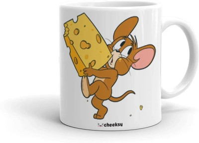 Mr UVD Jerry Stealing Cheese Printed (35 ml)_MUGG Ceramic Coffee Mug(350 ml)