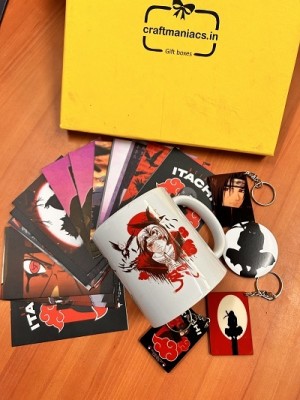 craft maniacs ITACHI UCHIHA ICONIC HAMPER WHITE MUG ,16 LOMO CARDS, BADGE,3 KEYCHAINS Ceramic Coffee Mug(330 ml)