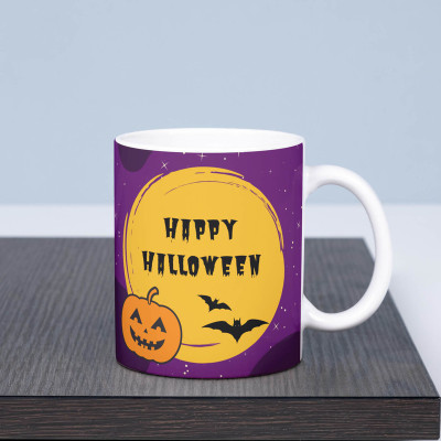 half engineer Dark Happy Halloween Printed Ceramic Coffee Mug(300 ml)
