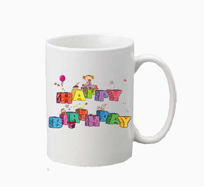 CHARMING Happy Birthday Printed Coffee BRTH5 Quote WhiteMug Ceramic Coffee Mug(350 ml)