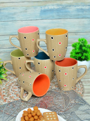 Fabinaliv FLMUG-1076 Ceramic Coffee Mug(300 ml, Pack of 6)