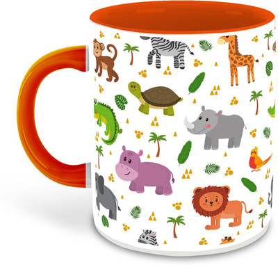 Daddy dream NEW-AnimalCartoonDesignerPrinted-1834 Ceramic Coffee Mug(325 ml, Pack of 3)