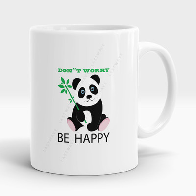 LASTWAVE Don't Worry Be Happy, Graphic Printed 325ml Cermaic Coffees Ceramic Coffee Mug(325 ml)