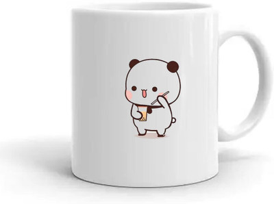 Cheeksy Bubu Dudu Designer Printed Coffee 04 Ceramic Coffee Mug(325 ml)