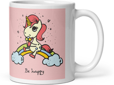 Mr UVD Unicorn on Rainbow_MUGG Ceramic Coffee Mug(350 ml)