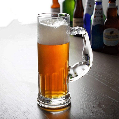 dwarkadhish MUSCLE BEER MUG 600ML 2PCS Glass Beer Mug(600 ml, Pack of 2)