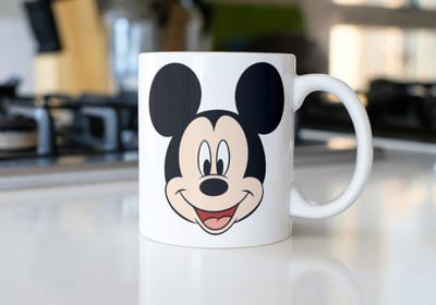 Rashish Micky Mouse face Printed White Ceramic Coffee Mug(350 ml)