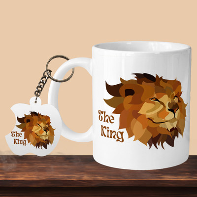 VM SHOPPING MALL She King L-A Ceramic Coffee Mug(330 ml, Pack of 2)