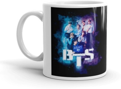 Cheeksy BTS Army Glossy Finished Premium Quality (350ml) Ceramic Coffee Mug(350 ml)