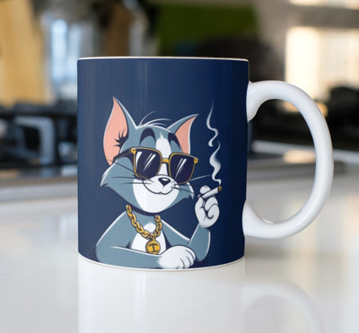 S Creation Tom & Jerry, Doraemon printed coffee mugs m-10 Ceramic Coffee Mug(350 ml)