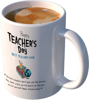 CHARMING Teachers Day Quote Printed Ceramic (TTD01) Ceramic Coffee Mug(350 ml)