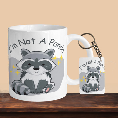 VM MALL 101_I'm Not A Panda R-R Ceramic Coffee Mug(330 ml, Pack of 2)