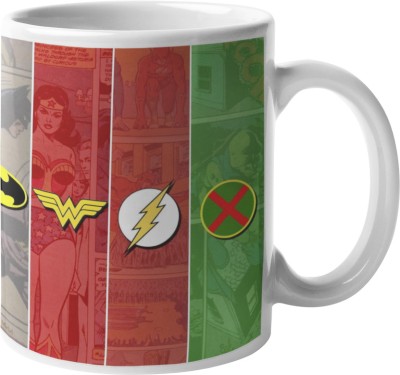 Manga Shop DC Justice League Logo & Character Printed | Hard Quality Cup For Tea Ceramic Coffee Mug(325 ml)