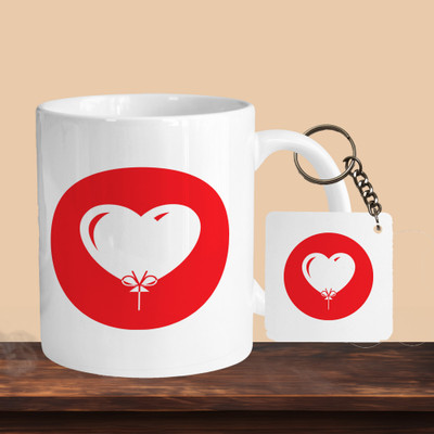 VM MALL 101_Heart Circle R-S Ceramic Coffee Mug(330 ml, Pack of 2)