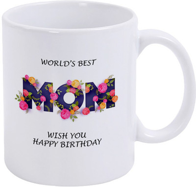 SUARD Happy Birthday world's best mom mother coffee mug cup WM-63 Ceramic Coffee Mug(350 ml)