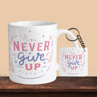 Print Ginnie 101_Never Give Up R-S Ceramic Coffee Mug(325 ml)